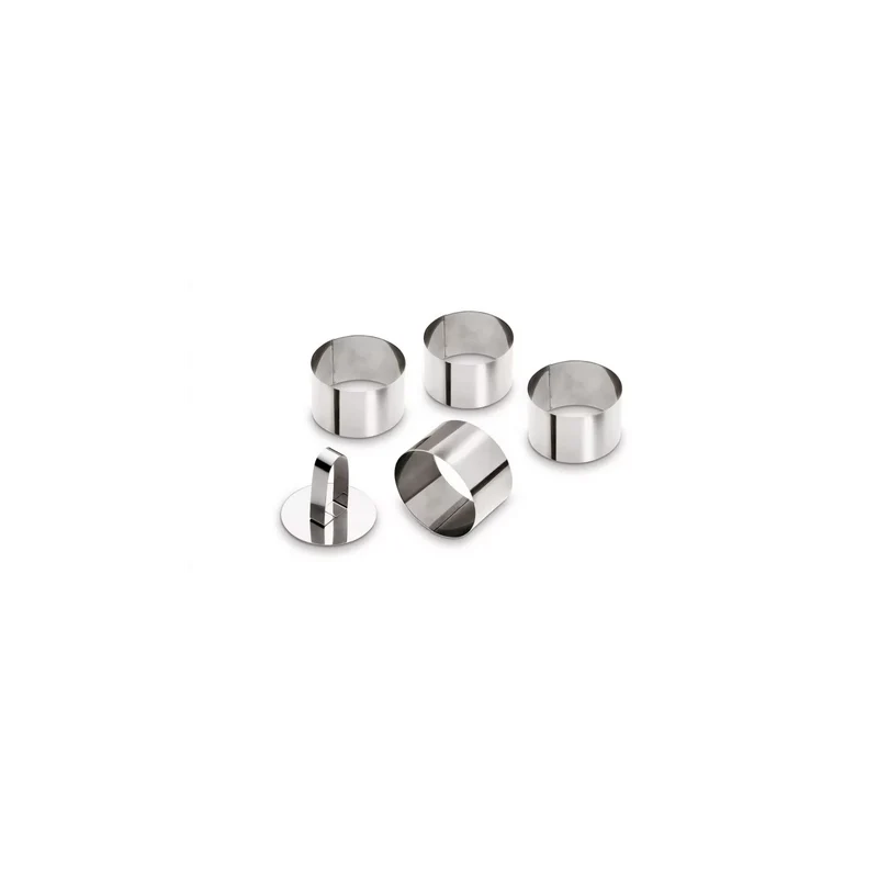 Set 4 stampini tondi con stantuffo - 7,5 cm