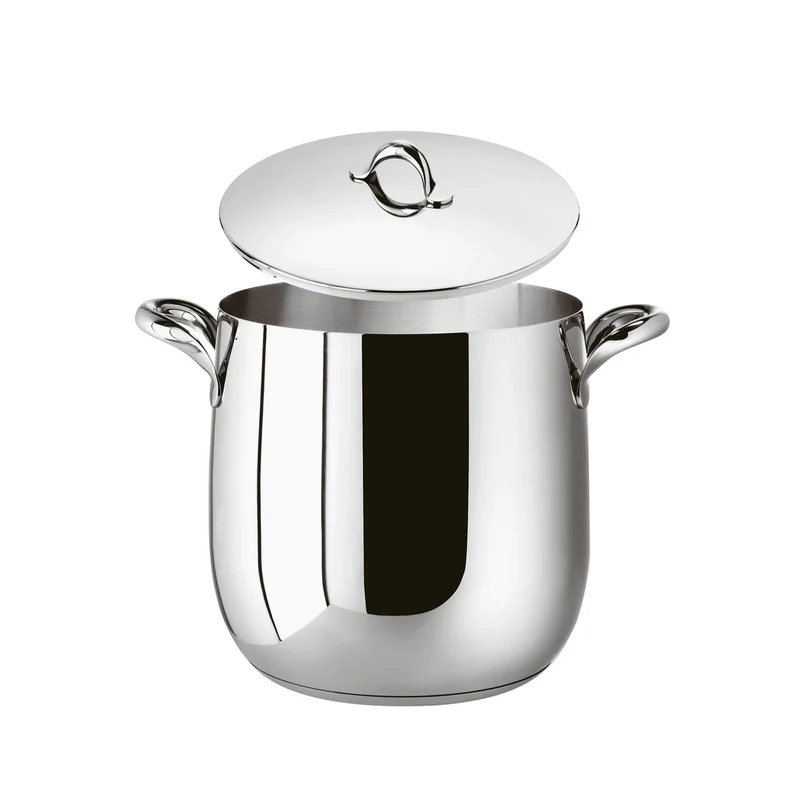 KIKKA Pentola alta 2 Maniglie con Coperchio 16 CM - Acciaio inox Mirror