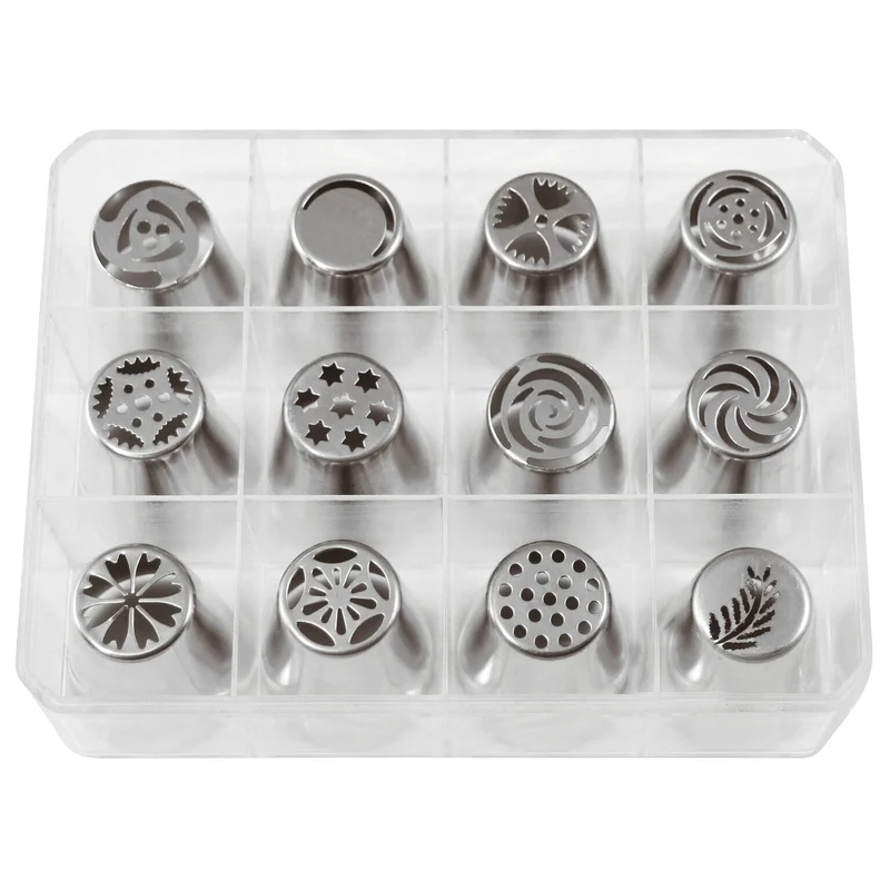 SET 12 Bocchette floreali, Acciaio inox