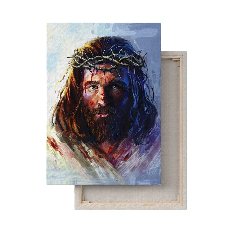 Quadro su tela Gesù Cristo con la corona di spine 50x70cm