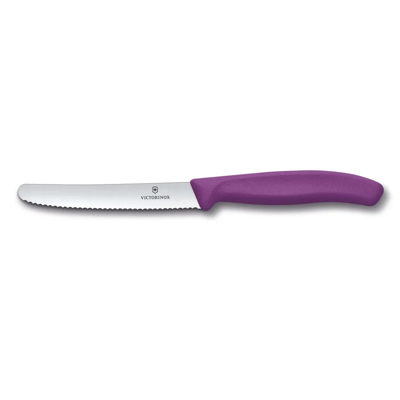 Coltello tavola ondulato - manico viola