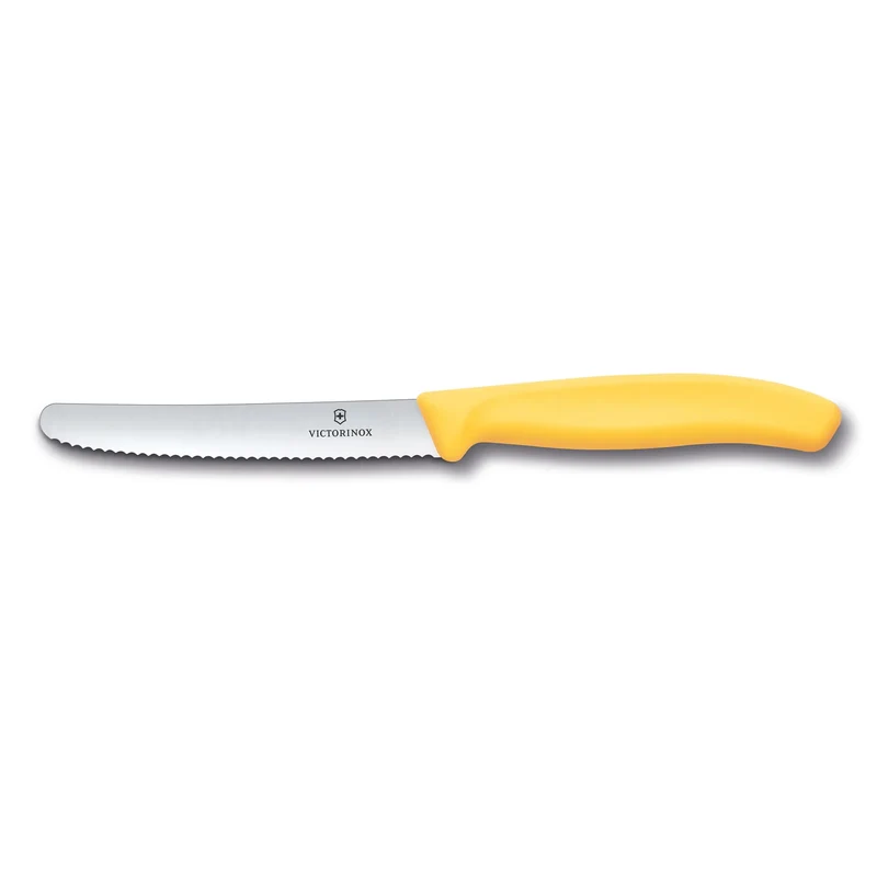 Coltello tavola ondulato - manico giallo