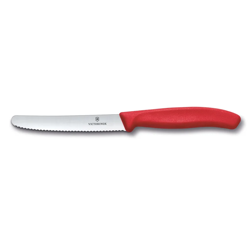 Coltello tavola ondulato - manico Rosso