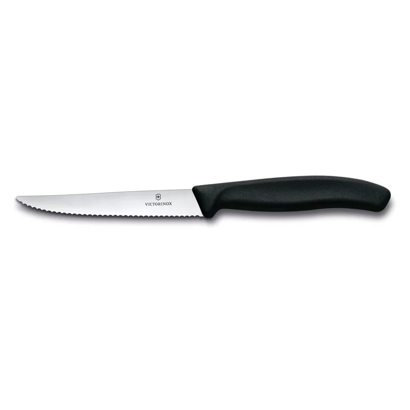 Coltello bistecca ondulato - manico nero