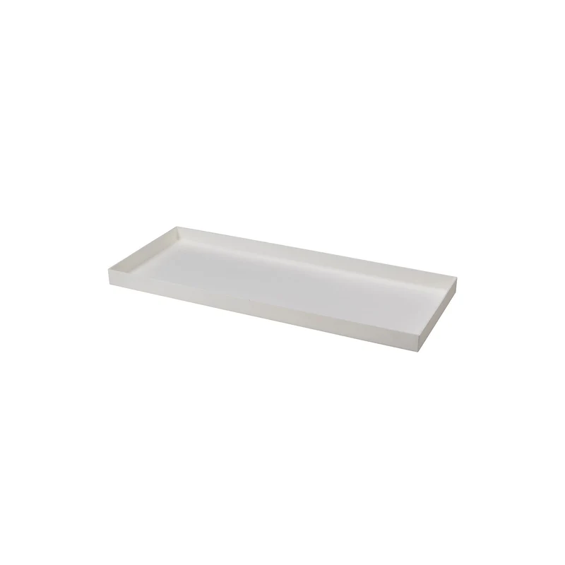 Sottovaso Rettangolare per Vaso a Cassettone Schio Tera Cassa Chalk 80x29,5 cm in Plastica Bianco Gesso