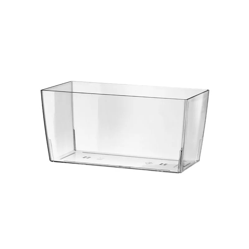 Vaso Decorativo Rettangolare Indoor Tera Coimbra Clear 30x14,5 cm in Plastica Trasparente