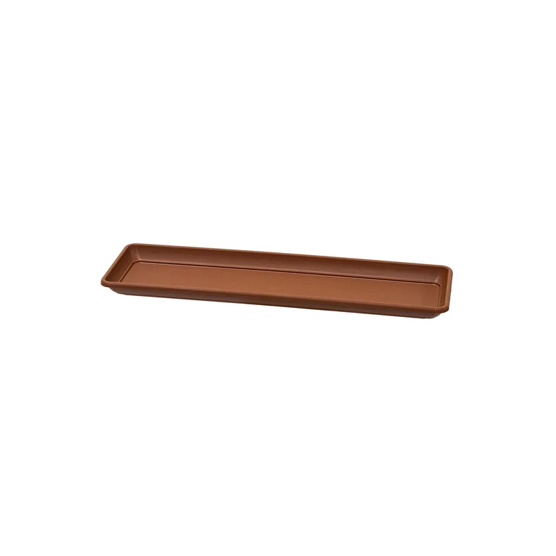 Sottovaso Rettangolare per Vaso a Cassettone Tera Tora Saucer Clay 57x22 cm in Plastica Argilla