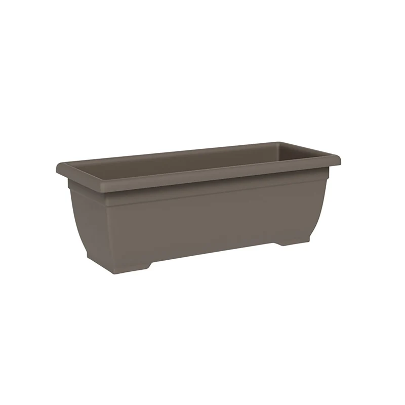 Vaso Rettangolare a Cassettone Indoor e Outdoor Tera Tora Sand 80x25 cm in Plastica Sabbia
