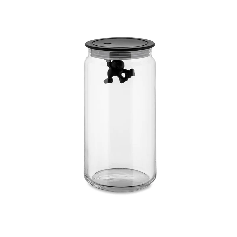 GIANNI Barattolo con coperchio in resina termoplastica - Nero 140 CL