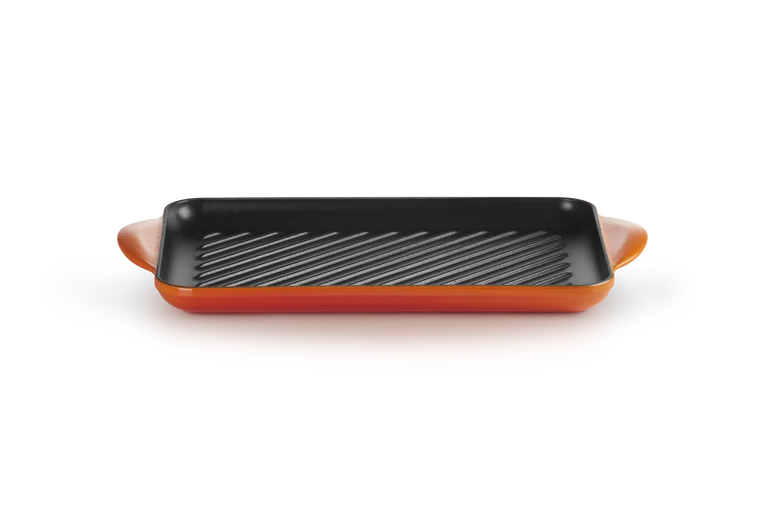 Grill rettangolare Tradition in ghisa vetrificata - 32 cm Arancio