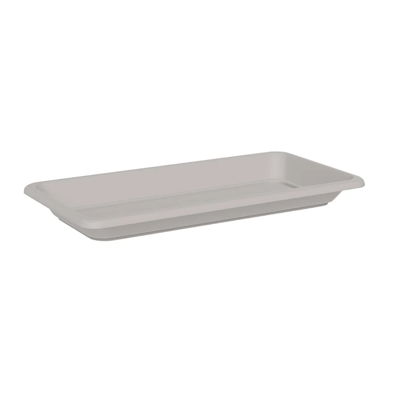 Sottovaso Rettangolare per Vaso a Cassettone Tikal Saucer Cloud 82x36 cm in Plastica Grigio Chiaro