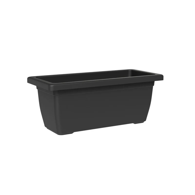 Vaso Rettangolare a Cassettone Outdoor Tera Tikal Ash 62x32 cm in Plastica Antracite