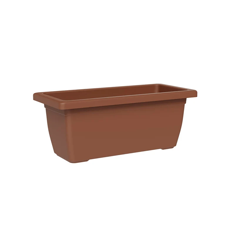 Vaso Rettangolare a Cassettone Outdoor Tera Tikal Clay 100x45 cm in Plastica Argilla