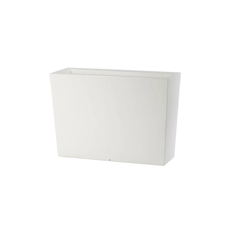 Vaso Rettangolare Indoor e Outdoor Tera Schio Cassa Alta Chalk 99x35,5 cm in Plastica Bianco Gesso