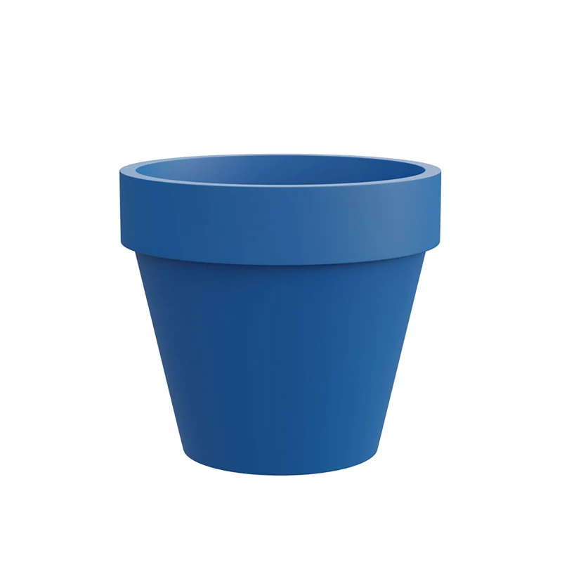 Vaso Rotondo Design Classico Indoor e Outdoor Tera Standard One Deep Sea Ø70 cm in Plastica Blu