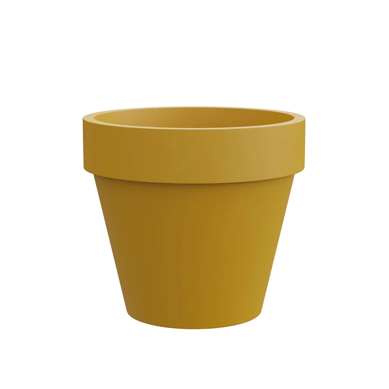 Vaso Rotondo Design Classico Indoor e Outdoor Tera Standard One Moutard Ø60,5 cm in Plastica Giallo Senape