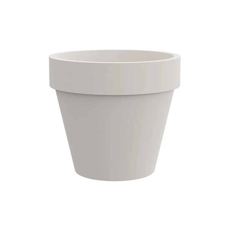 Vaso Rotondo Design Classico Indoor e Outdoor Tera Standard One Chalk Ø80 cm in Plastica Bianco Gesso