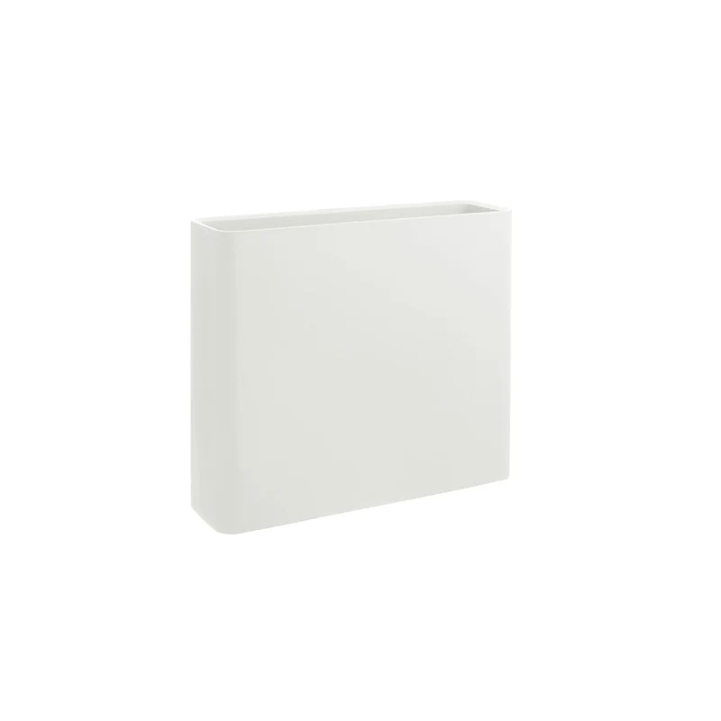 Vaso Rettangolare Indoor e Outdoor Tera Slim Divio Chalk 90x27 cm in Plastica Bianco Gesso