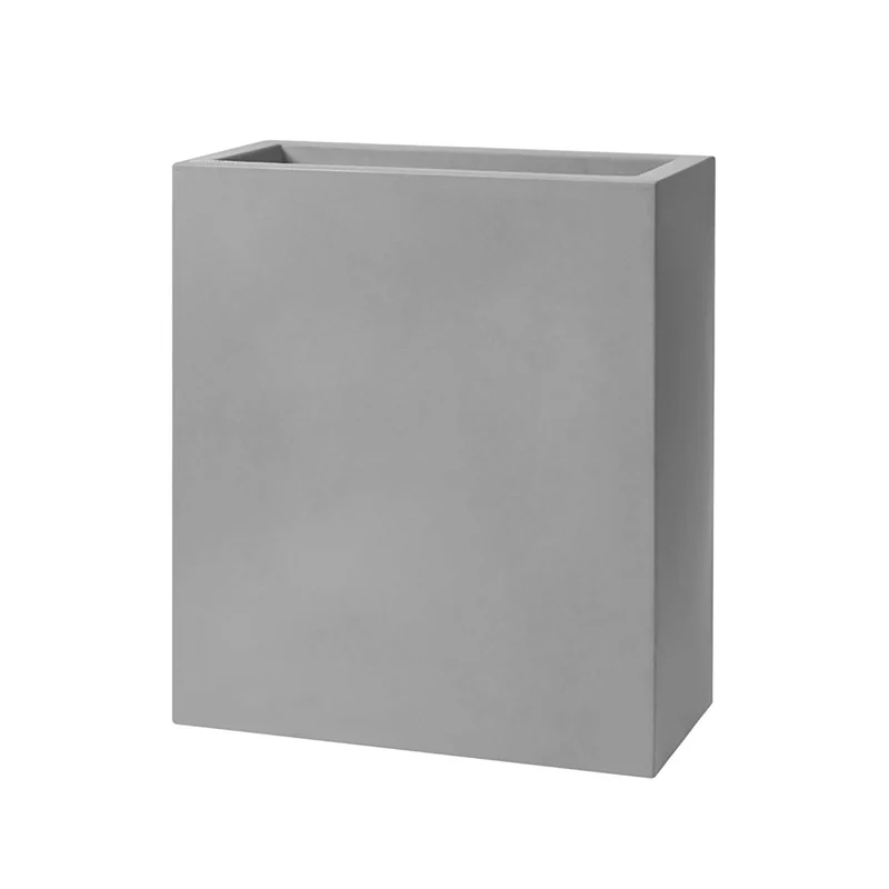 Vaso Rettangolare Indoor e Outdoor Tera Schio Tower Maxi Smoke 78,5x39 cm in Plastica Grigio