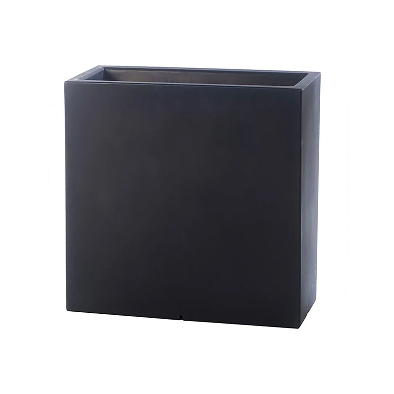 Vaso Rettangolare Indoor e Outdoor Tera Schio Tower Smoke 79x39 cm in Plastica Grigio