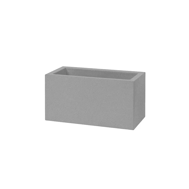 Vaso Rettangolare Indoor e Outdoor Tera Schio Cassa Maxi Smoke 78,5x39 cm in Plastica Grigio