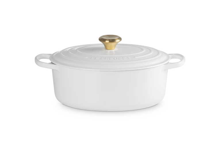 Cocotte ovale Evolution in ghisa vetrificata - 29 cm, 4.7L Bianco