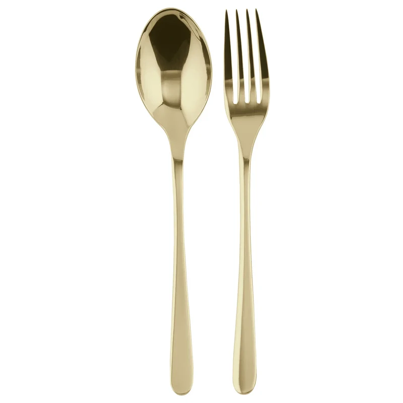 Taste Set 2 posate servire in mirror PVD champagne