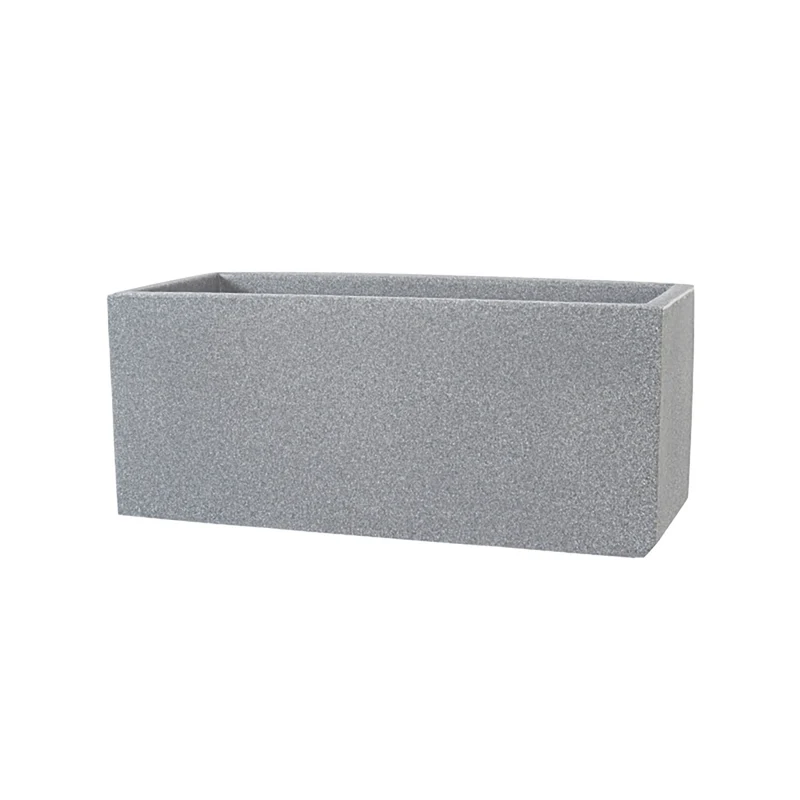 Vaso Rettangolare Indoor e Outdoor Tera Schio Cassa Smoke 100x40 cm in Plastica Grigio