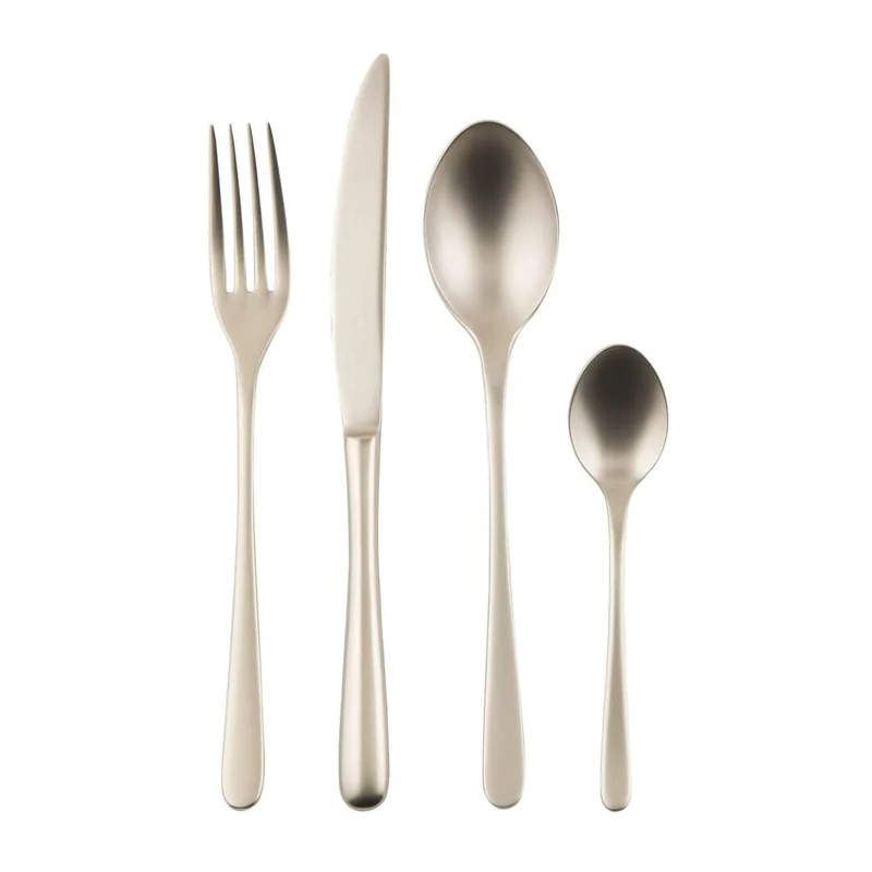 TASTE Servizio tavola 24 PZ Monoblocco - Acciaio Inox Antique PVD Champagne