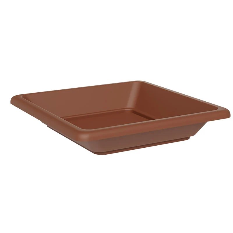 Sottovaso Quadrato per Vaso Tera Nazca Clay 39x39 cm in Plastica Riciclata Argilla