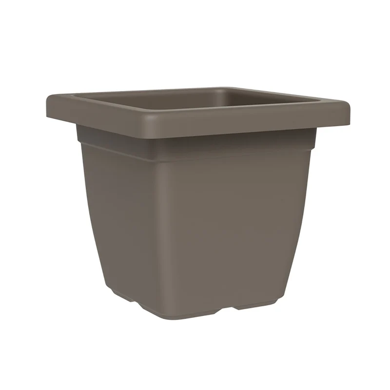 Vaso Quadrato Indoor e Outdoor Tera Nazca Sand 39x39 cm in Plastica Riciclata Sabbia