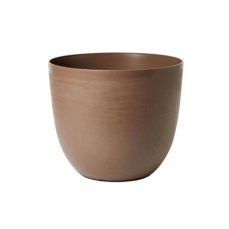 Vaso Rotondo Indoor e Outdoor Tera con Riserva D'acqua Over Sand Ø38 cm in Plastica Sabbia