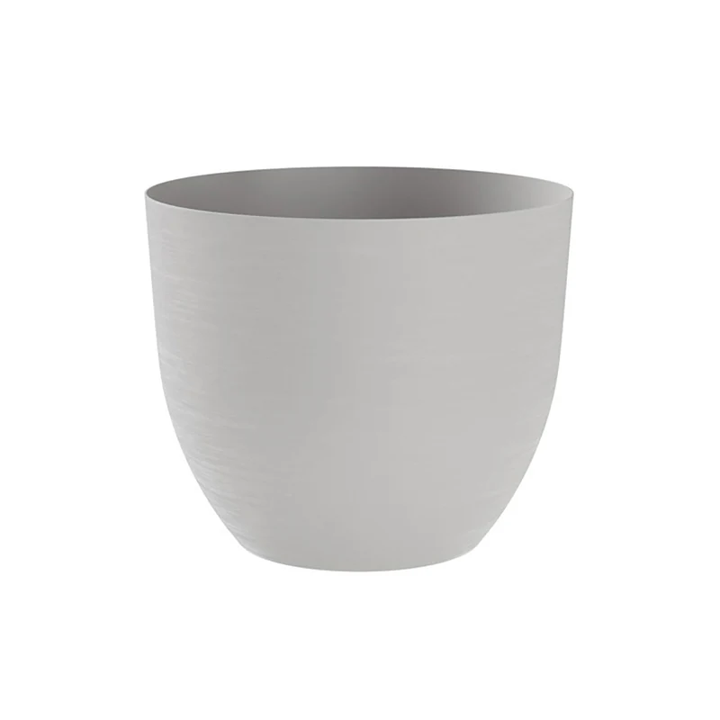 Vaso Rotondo Indoor e Outdoor Tera con Riserva D'acqua Over Cloud Ø58 cm in Plastica Grigio Chiaro