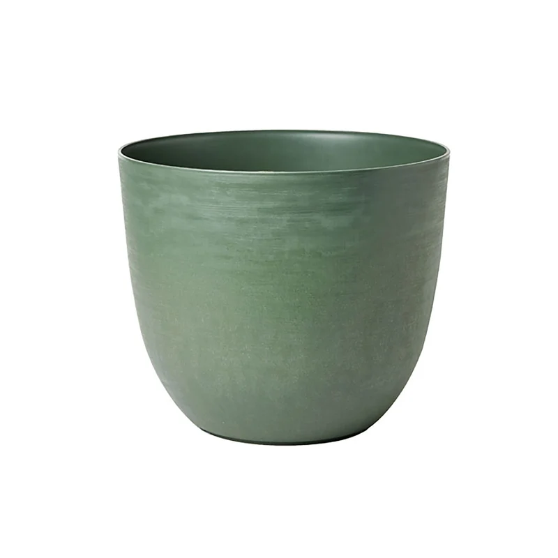 Vaso Rotondo Indoor e Outdoor Tera con Riserva D'acqua Over Forest Ø38 cm in Plastica Verde
