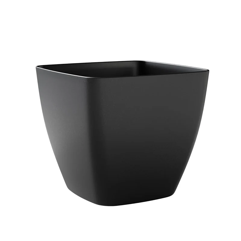 Vaso Quadrato Indoor e Outdoor Tera Ceylon Kit Ash Ø30 cm in Plastica Antracite