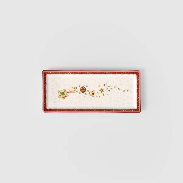 Winter Bakery Delight Vassoio per dolci e torte rosso, 39,7 x 17,3 cm, Premium
