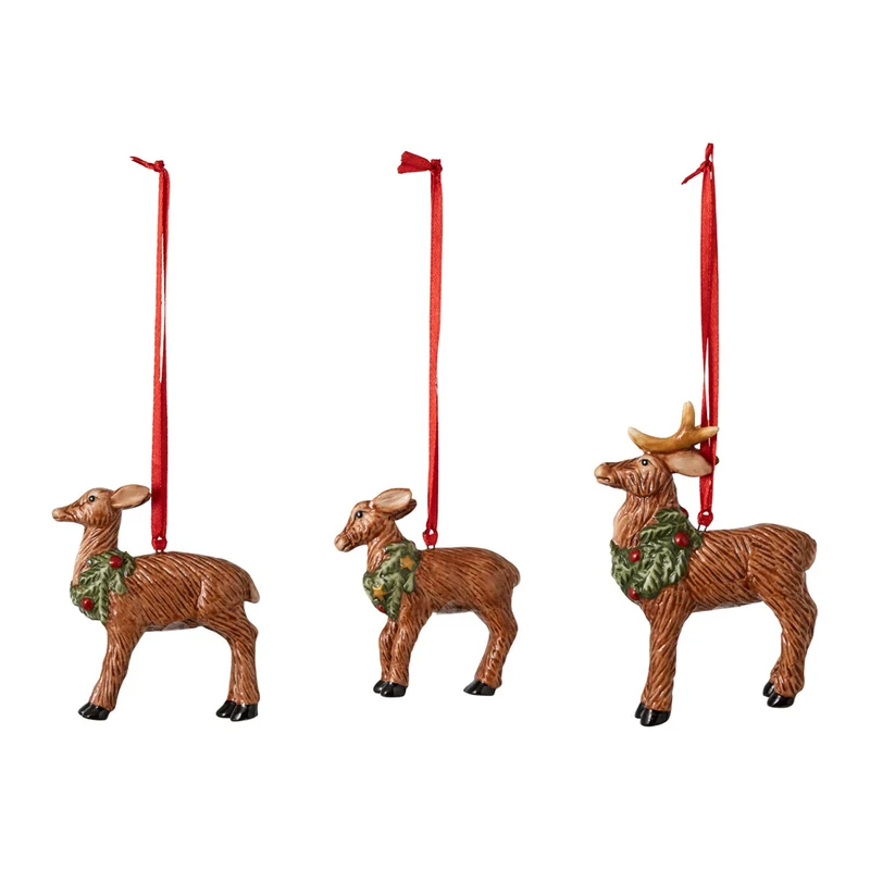 Villeroy & Boch - Nostalgic Ornaments Ornamenti famiglia cervi, set 3pz