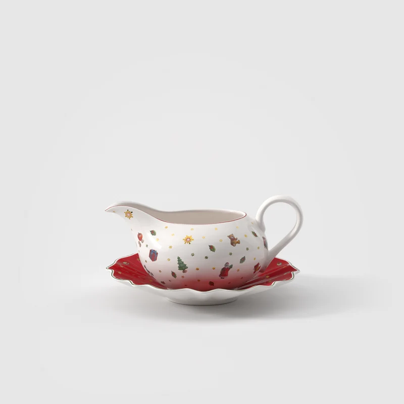 Toy's Delight Salsiera con piattino multicolore, Premium Porcelain