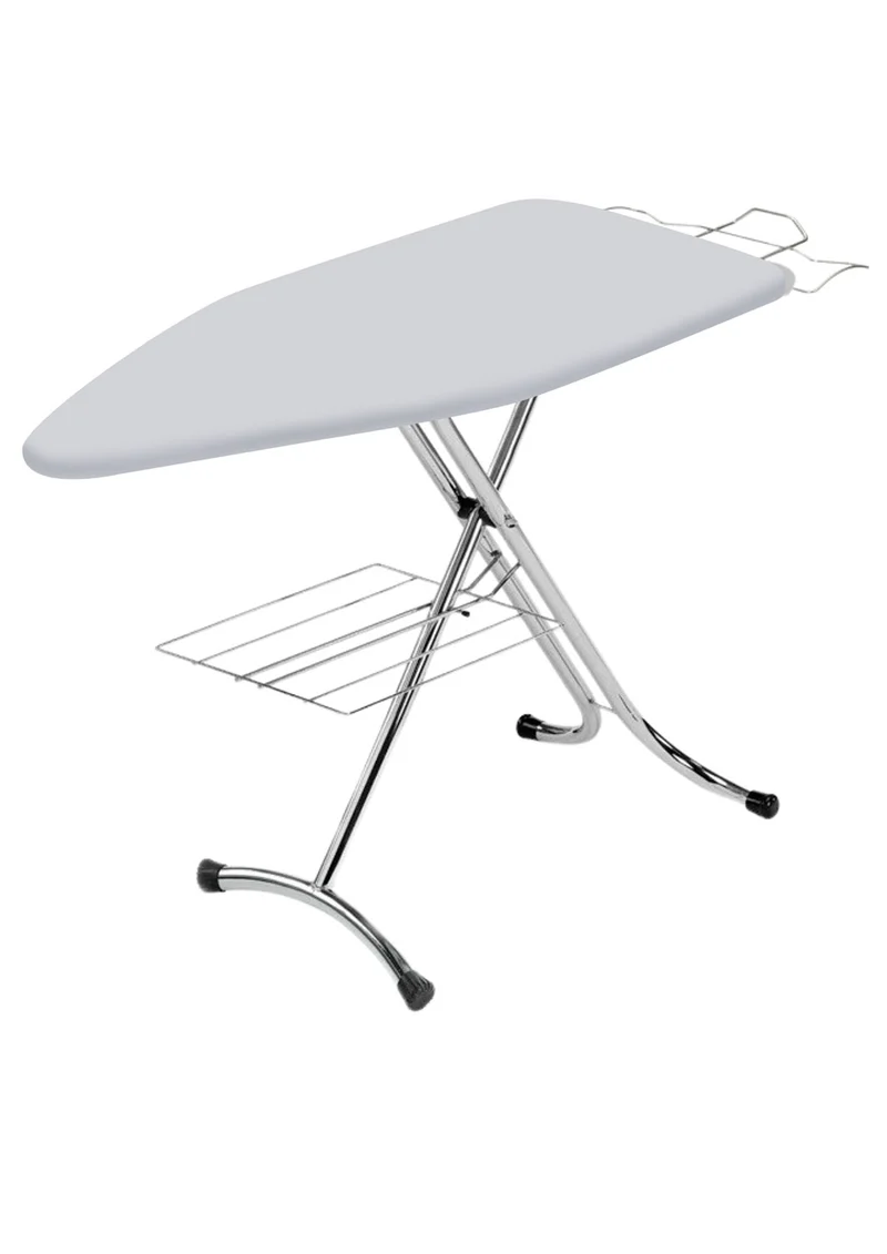Asse da Stiro Prestige Profi 123x48 cm Salvaspazio Altezza Regolabile Ampia Area di Stiratura e Ripiano Sottostante