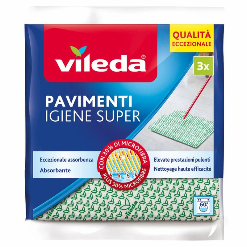 Vileda Panno microfibra pavimenti Igiene Super 3 pz.