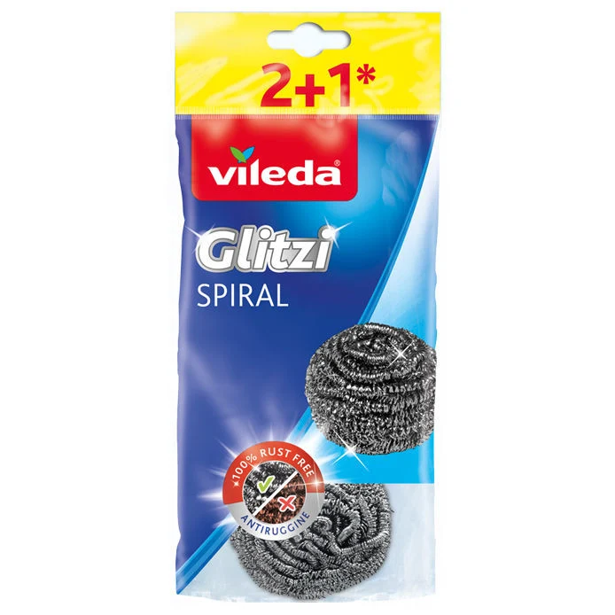 Vileda Spugna spirale inox Glitz 1+2 pz.
