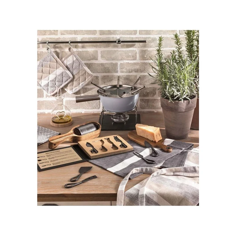 BRANDANI - GREY FONDUTA IN ALLUMINIO ANTIADERENTE CON BASE IN ARDESIA