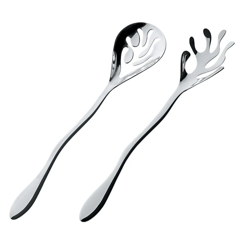 Alessi Mediterraneo Esi16Set Posate Per Insalata Design In Acciaio Lucido