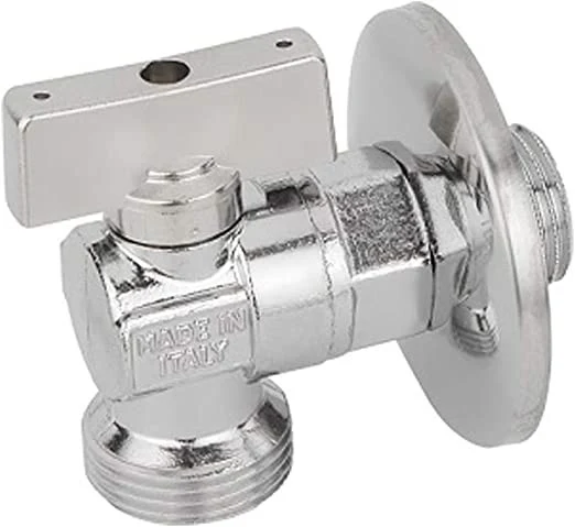 Rubinetto Lavatrice a Sfera ad Angolo con Rosetta 1/2" X 3/4"