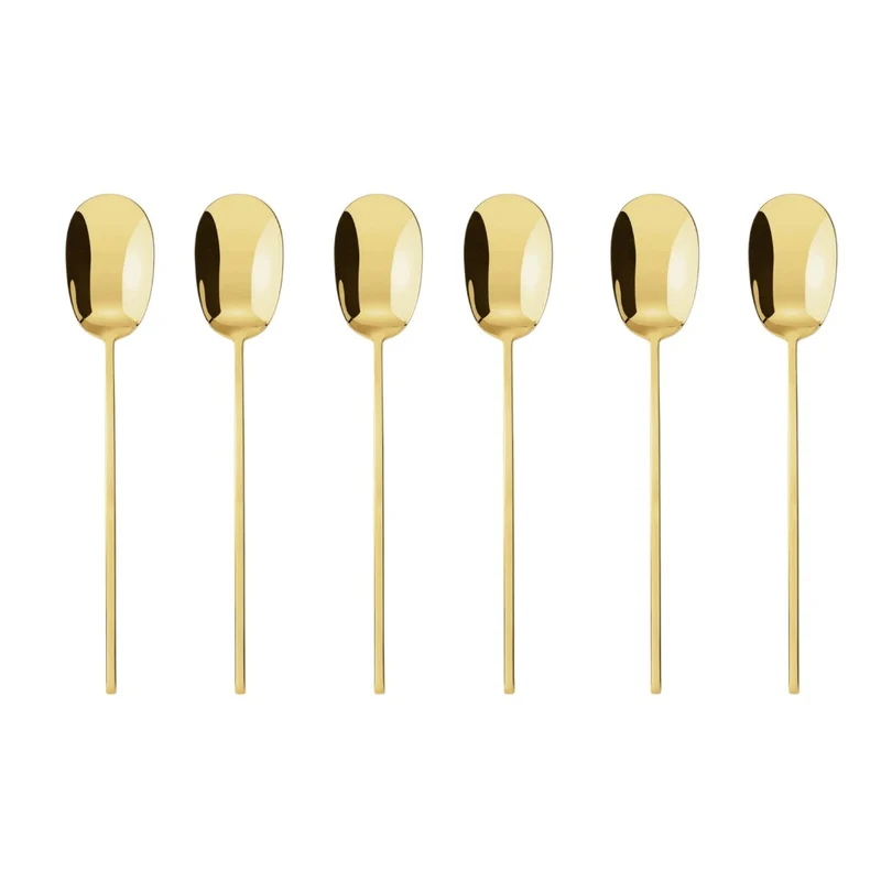 "100" SET 6 Cucchiaini caffè espresso - Mirror PVD Gold