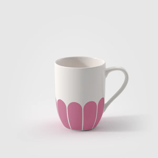 FLEUR Tazza con manico - Rosa, 290 ml, Premium Porcelain