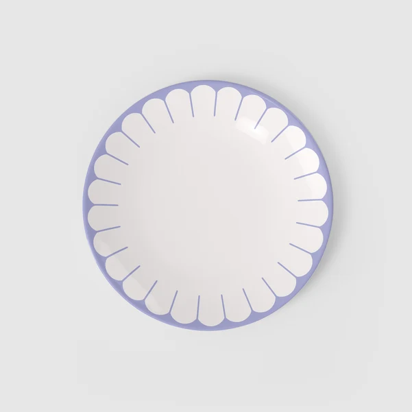 FLEUR Piatto piano - Bleu, Ø26,6 cm, Premium Porcelain