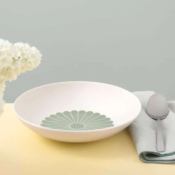 FLEUR Piatto per pasta - Verde, 620 ml, Premium Porcelain