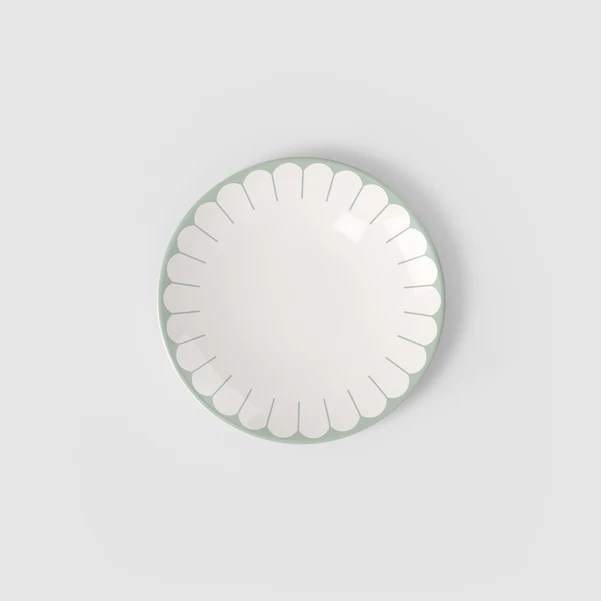 FLEUR Piatto da dessert/ colazione - Verde, Ø21,2 cm, Premium Porcelain