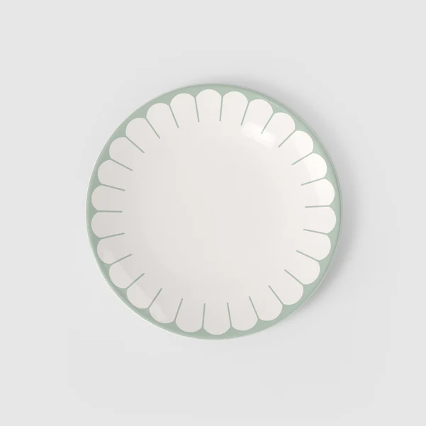 FLEUR Piatto piano - Verde, Ø26,6 cm, Premium Porcelain
